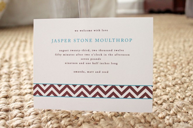 chevron birth announcement