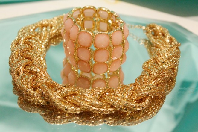 PINK bracelet and gold necklace - CHARMED