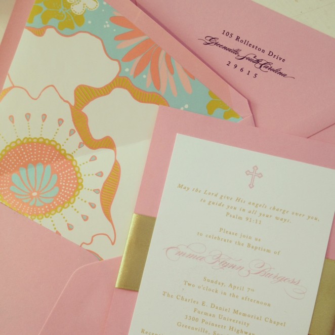 girl's baptism invitation