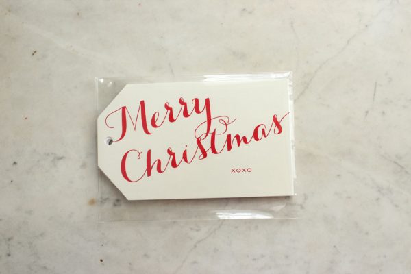 Blank Holiday Tags - Merry Christmas, red