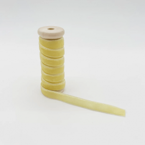 Velvet Ribbon, lemon, 3/8 inch