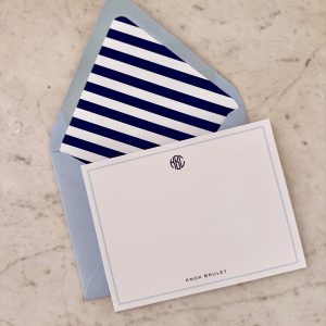 Personalized Notecards - circle monogram (blues)