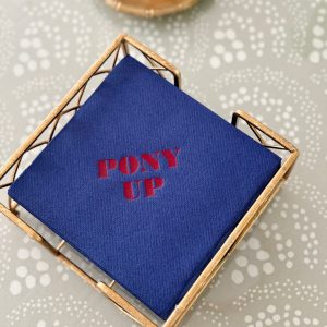 SMU "Pony Up" luxe cocktail napkins