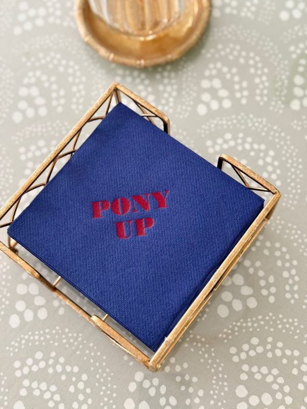 SMU "Pony Up" luxe cocktail napkins