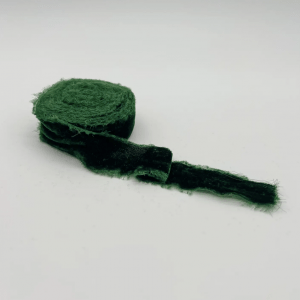 Raw Edge Velvet Ribbon, forest, 1.25 inch