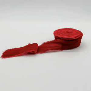 Raw Edge Velvet Ribbon, red, 1.25 inch