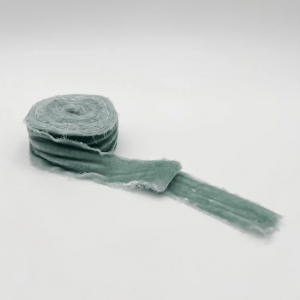Raw Edge Velvet Ribbon, azure, 1.25 inch